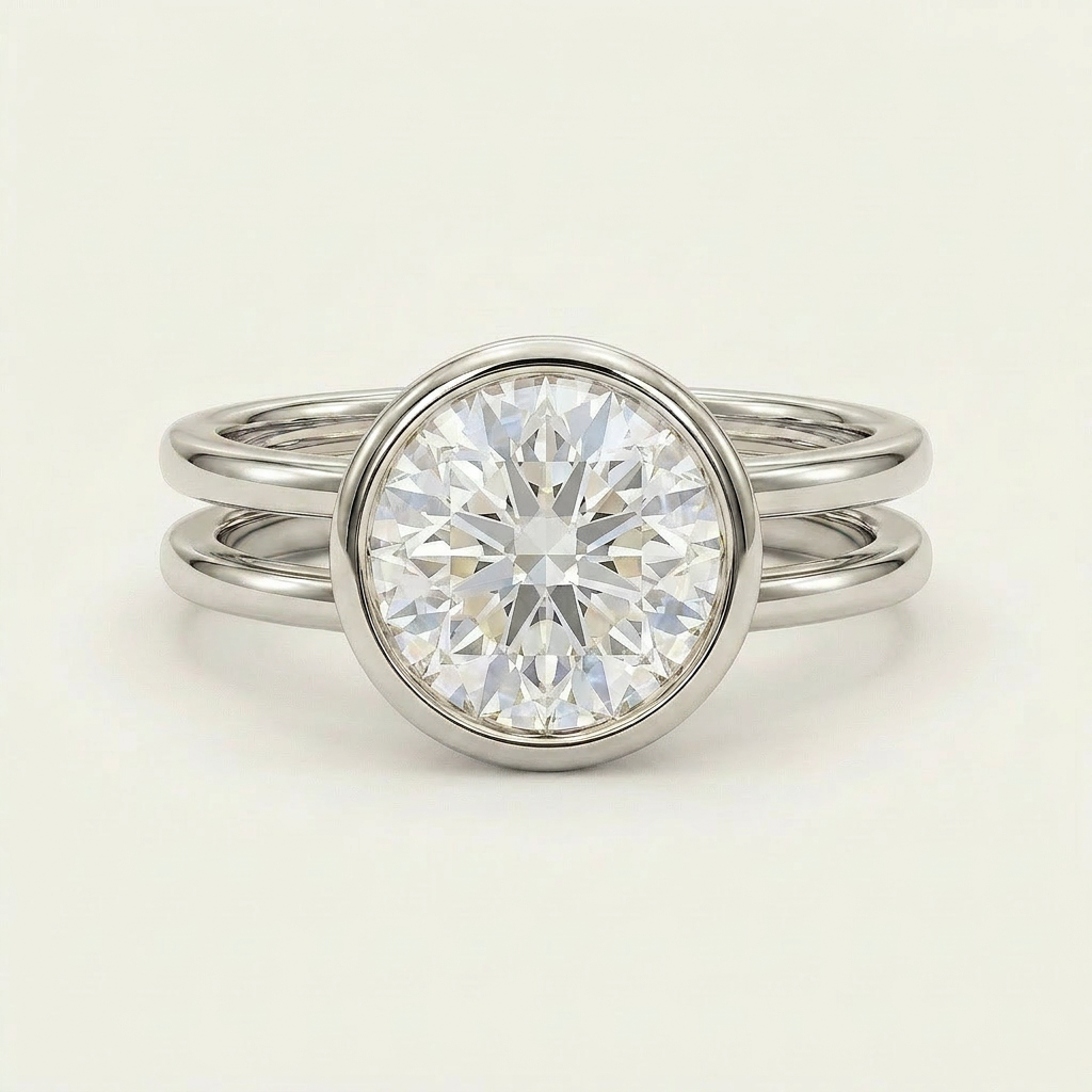 Moissanite 3.00 CT Round Cut Diamond Solitaire Ring (V-Moisaanite)