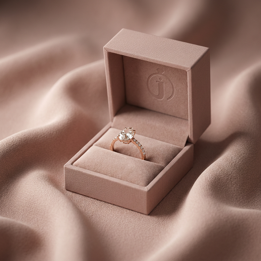 1.70 CT Pear Cut Salt and Pepper Diamond Solitaire Ring (V3)