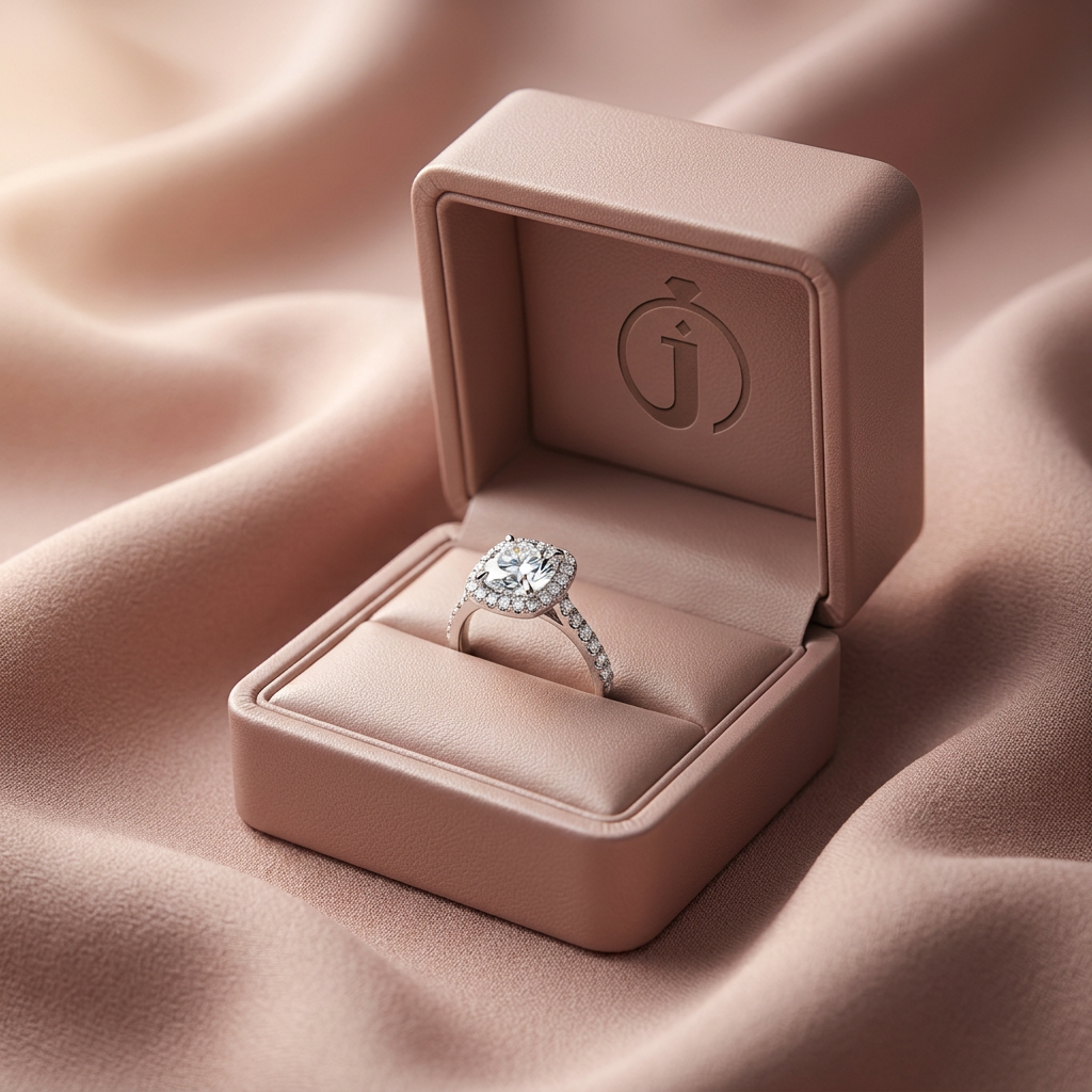 Moissanite 2.32 CT Round Cut Diamond Halo Ring
