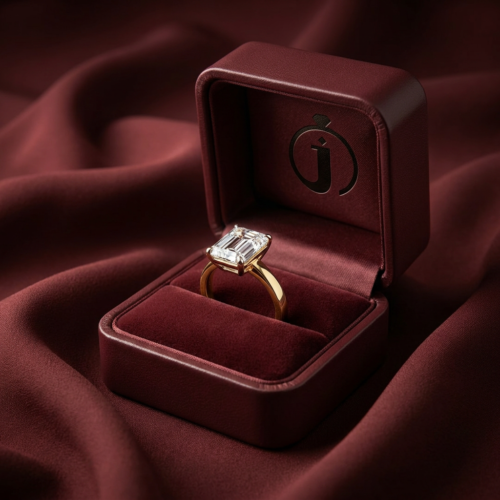 Moissanite 2.35 CT Asscher Cut Diamond Solitaire Ring