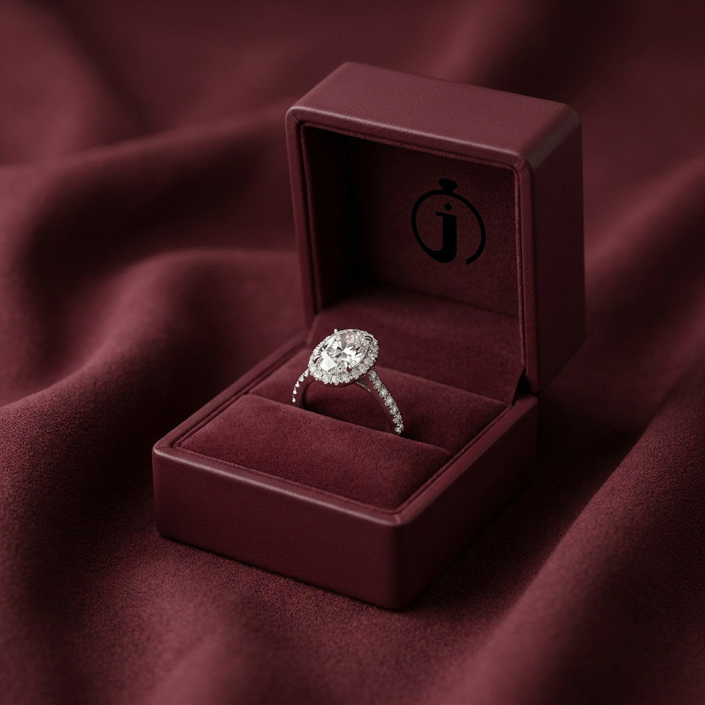 Moissanite 1.80 CT Oval Cut Diamond Halo Ring
