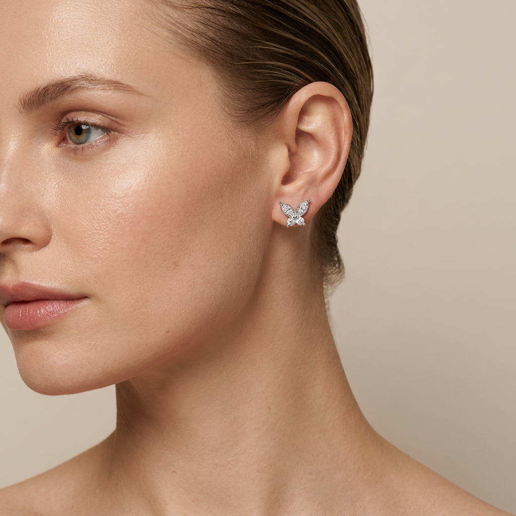 Moissanite 0.80 CT Round Cut Diamond Stud Earrings (V1)