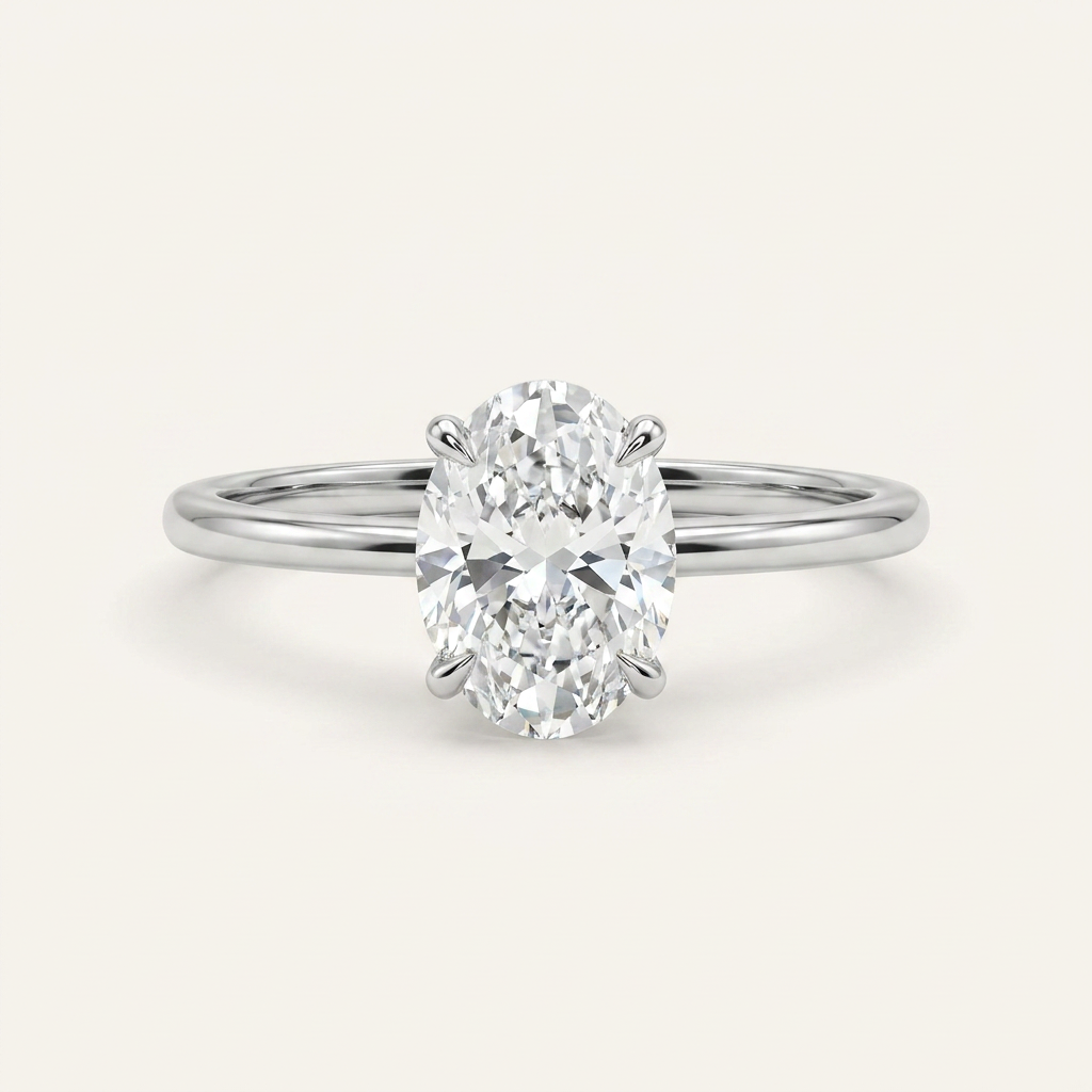 Moissanite 2.30 CT Oval Cut Diamond Solitaire Ring