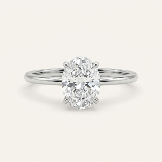 Moissanite 2.30 CT Oval Cut Diamond Solitaire Ring