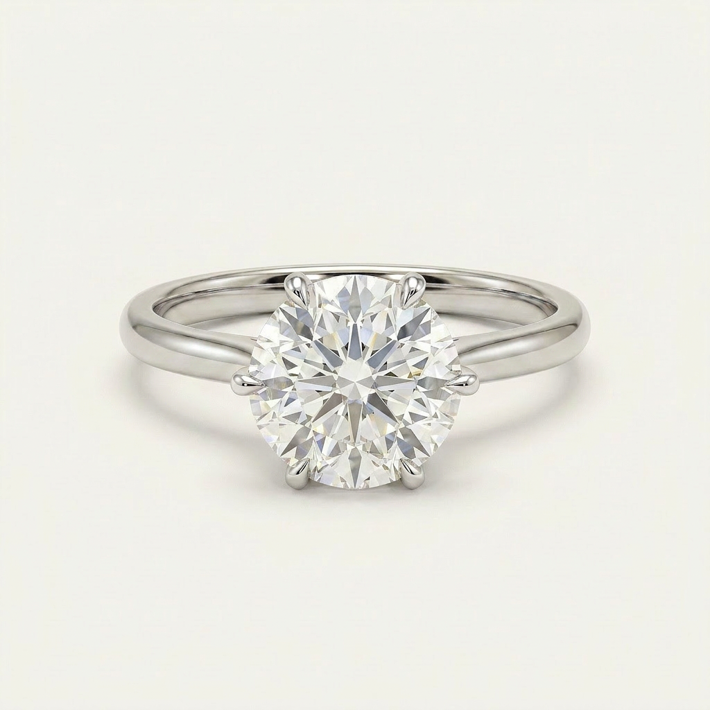 Lab Grown 3.00 CT Round Cut Diamond Solitaire Ring