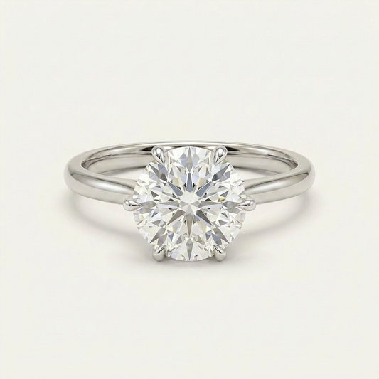 Lab Grown 3.00 CT Round Cut Diamond Solitaire Ring