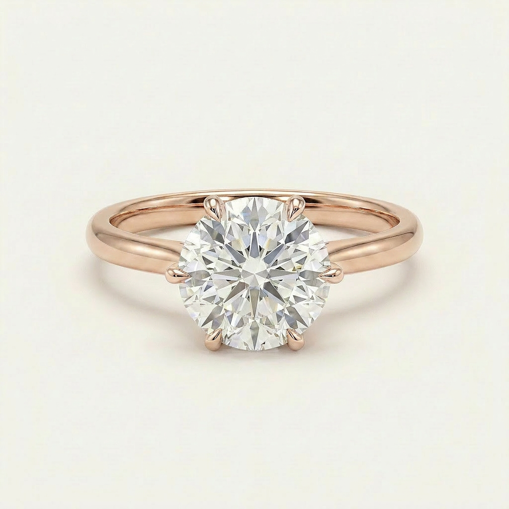 Lab Grown 3.00 CT Round Cut Diamond Solitaire Ring