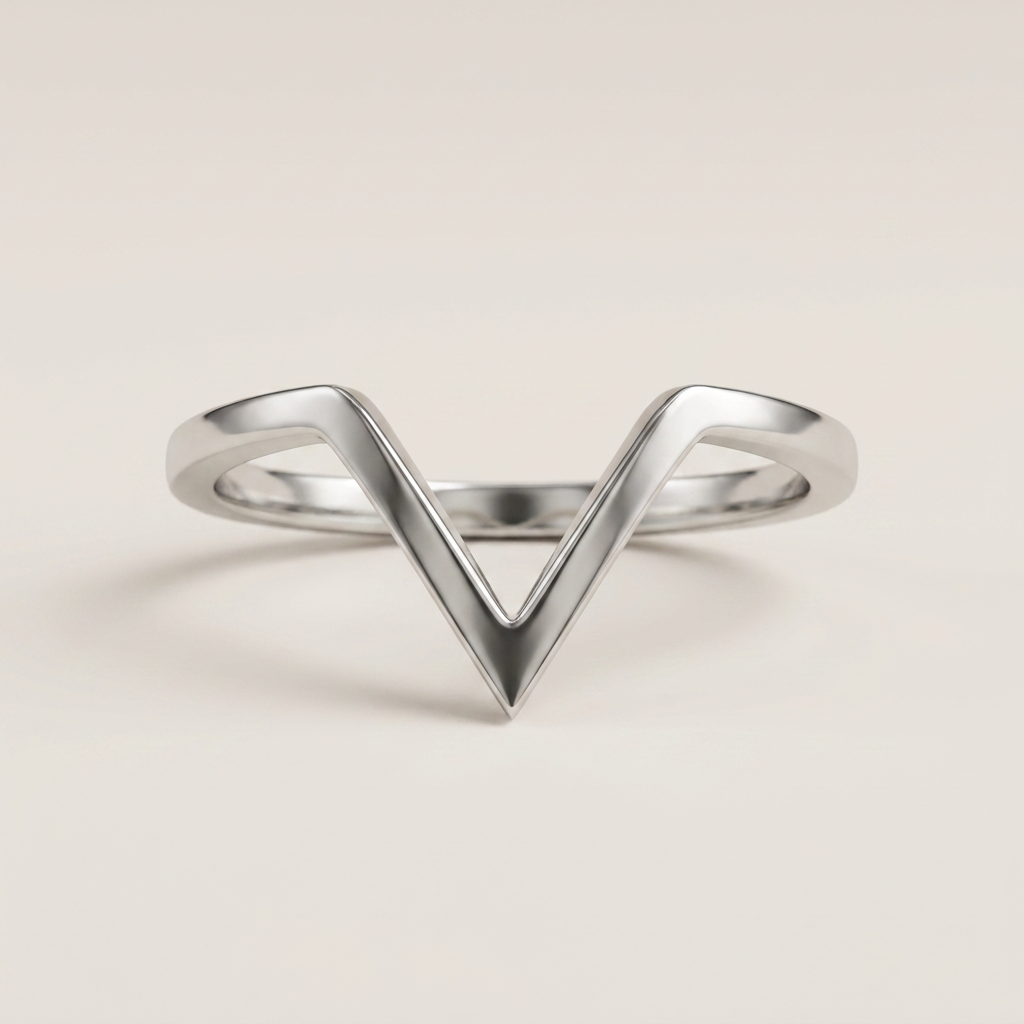 Contemporary V-Shape Plain Wedding Band