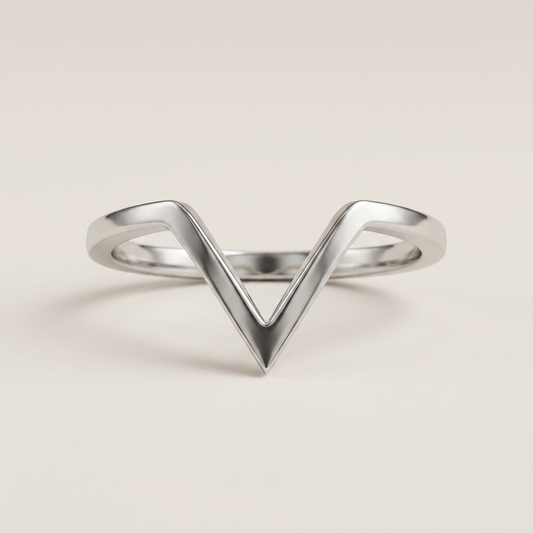 Contemporary V-Shape Plain Wedding Band