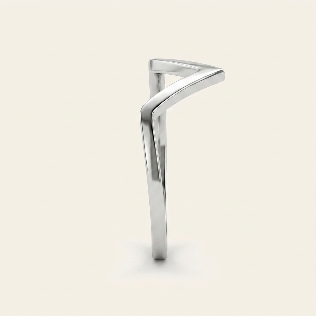 Contemporary V-Shape Plain Wedding Band