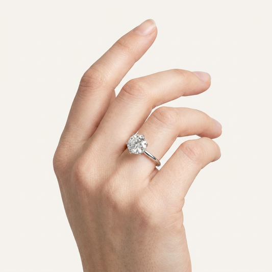 Moissanite 2.70 CT Round Cut Diamond Solitaire Ring