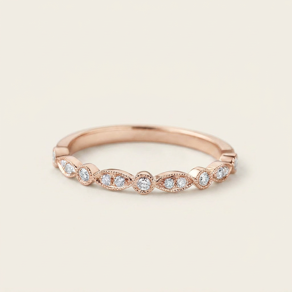 Moissanite 0.22 CT Round Cut Diamond Ring (V-Avantgarde)