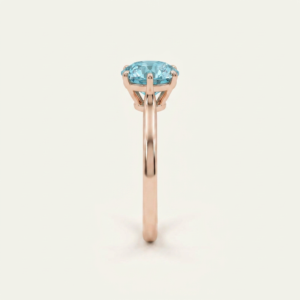 Moissanite 2.35 CT Portuguese Round Cut Diamond Solitaire Ring