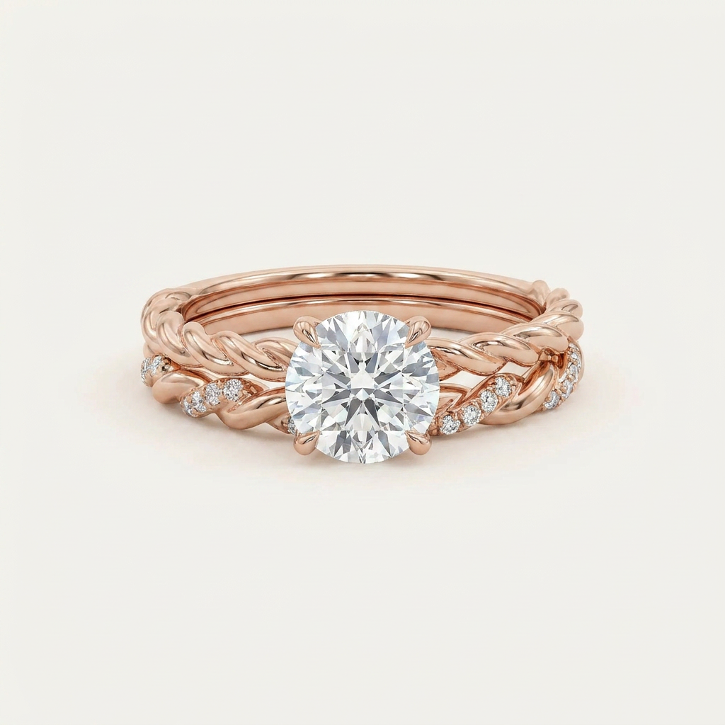 Moissanite 2.10 CT Round Cut Diamond Solitaire Ring