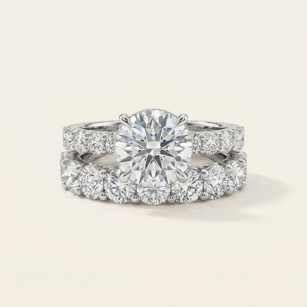 Moissanite 3.60 CT Round Cut Diamond Solitaire Ring