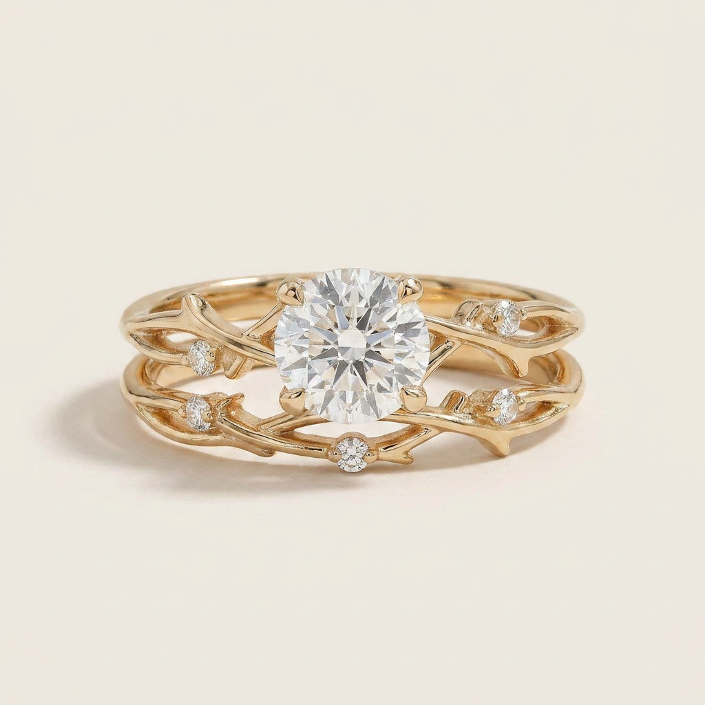 Moissanite 1.55 CT Round Cut Diamond Solitaire Ring