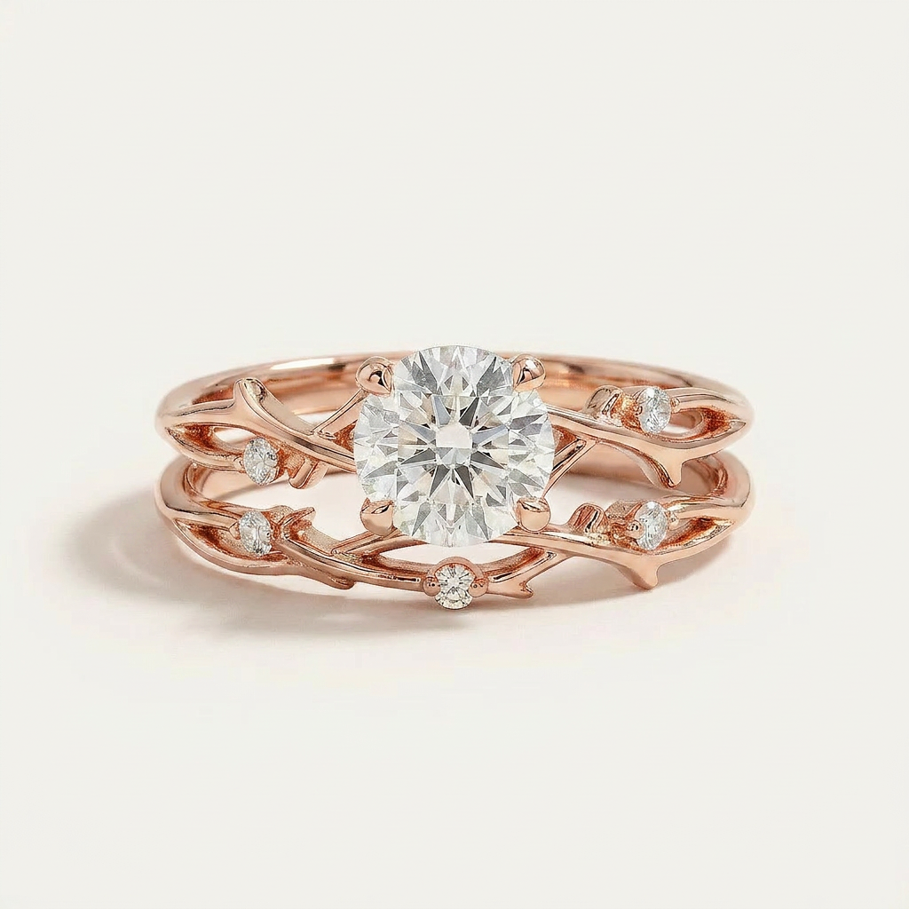 Moissanite 1.55 CT Round Cut Diamond Solitaire Ring