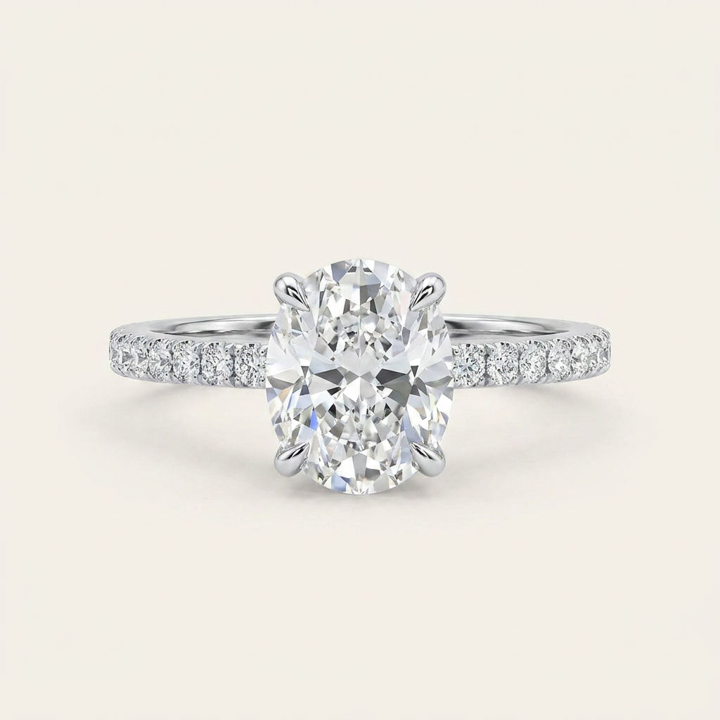 Moissanite 2.00 CT Oval Cut Diamond Solitaire Ring