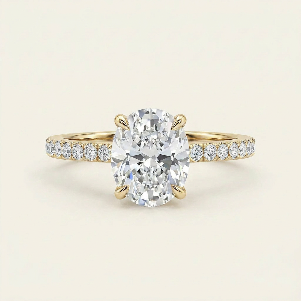 Moissanite 2.00 CT Oval Cut Diamond Solitaire Ring