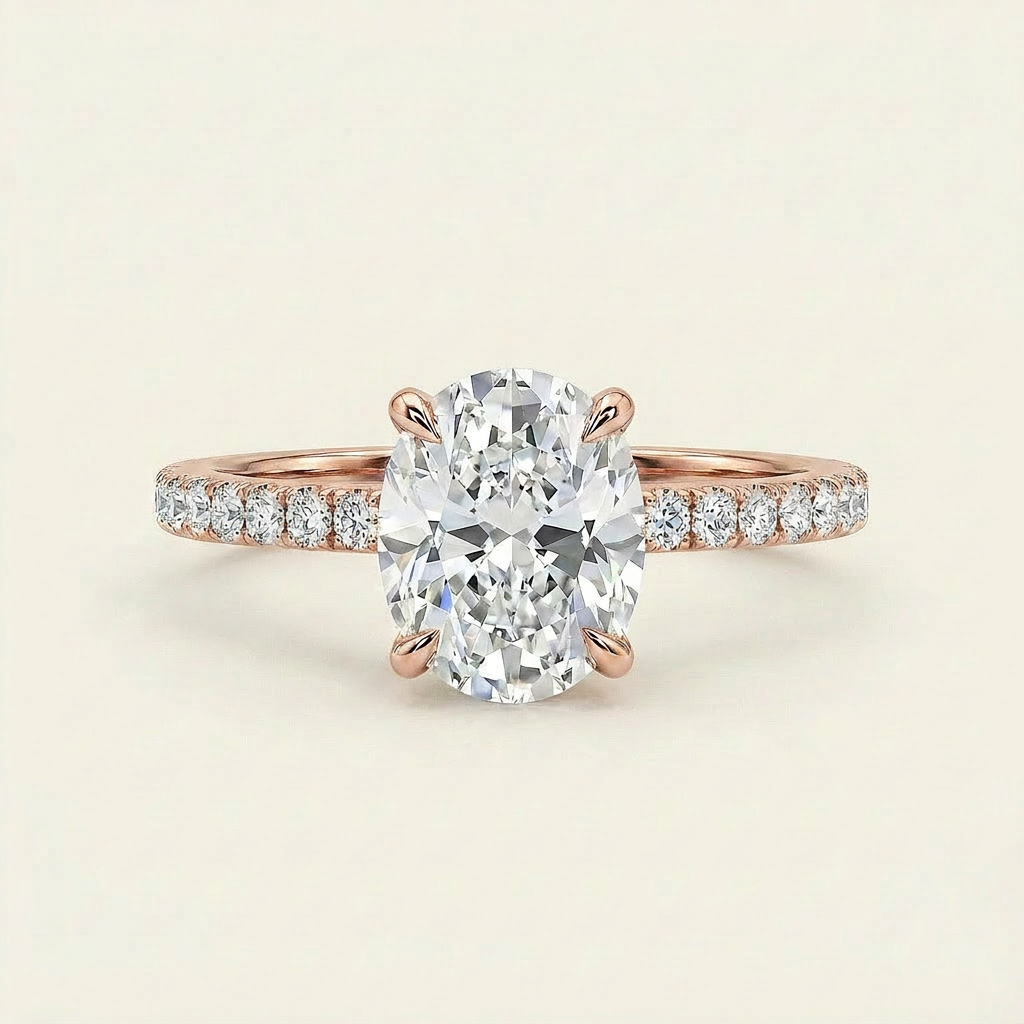 Moissanite 2.00 CT Oval Cut Diamond Solitaire Ring