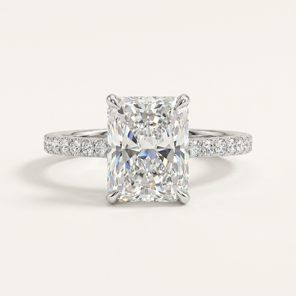 Moissanite 1.50 CT Radiant Cut Diamond Solitaire Ring