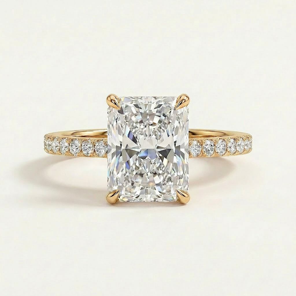 Moissanite 1.50 CT Radiant Cut Diamond Solitaire Ring