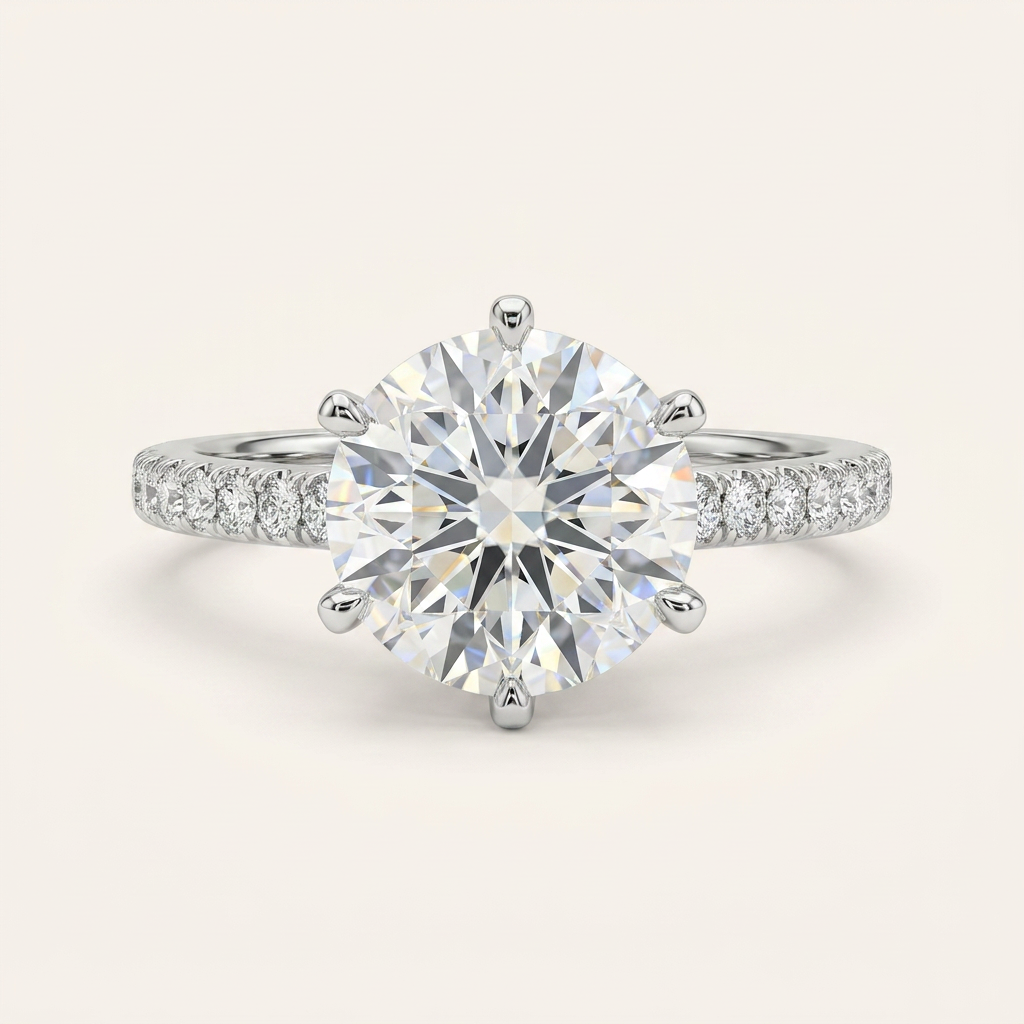 Moissanite 1.20 CT Round Cut Diamond Solitaire Ring