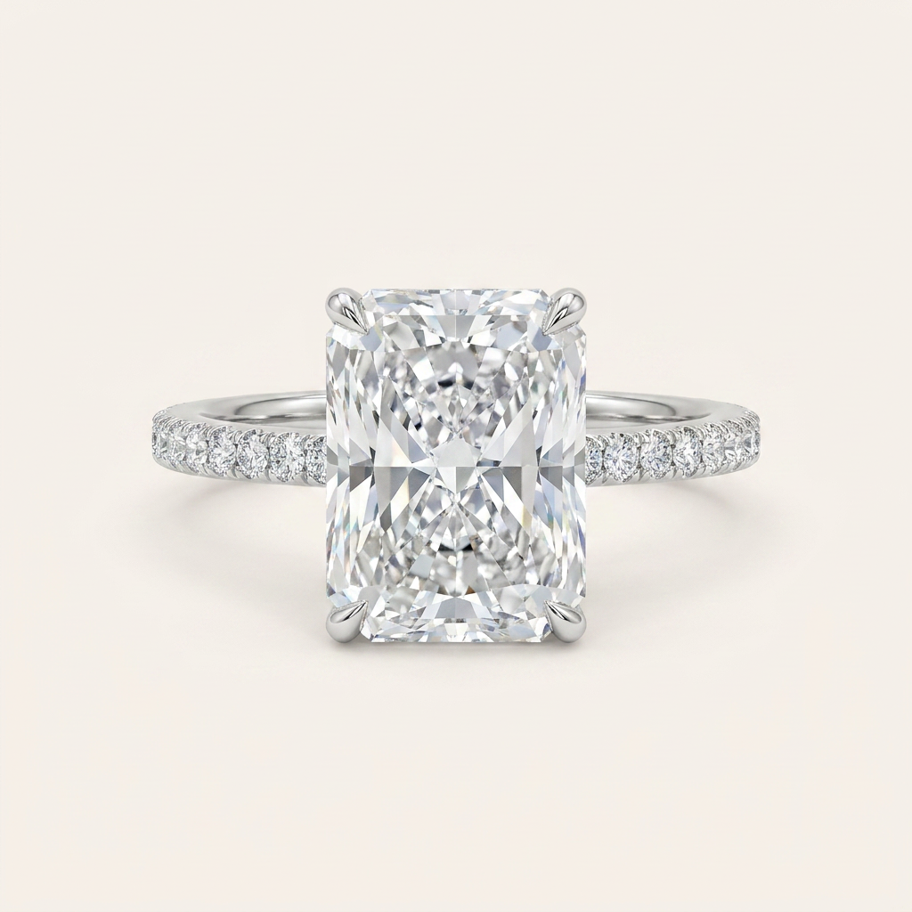 Moissanite 1.60 CT Radiant Cut Diamond Solitaire Ring