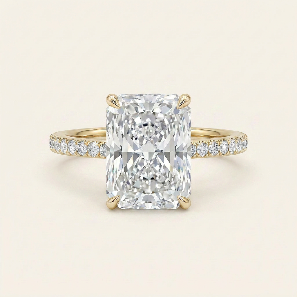 Moissanite 1.60 CT Radiant Cut Diamond Solitaire Ring