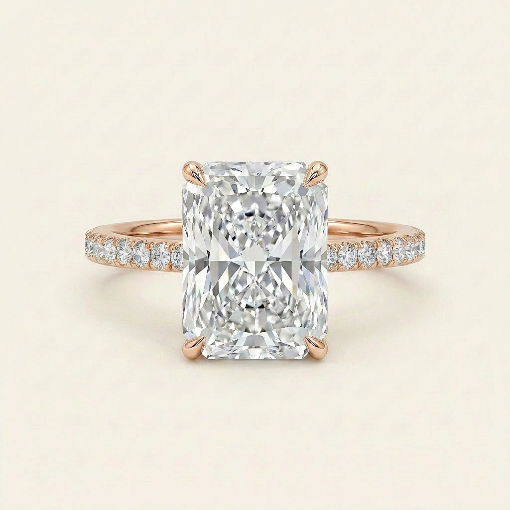 Moissanite 1.60 CT Radiant Cut Diamond Solitaire Ring