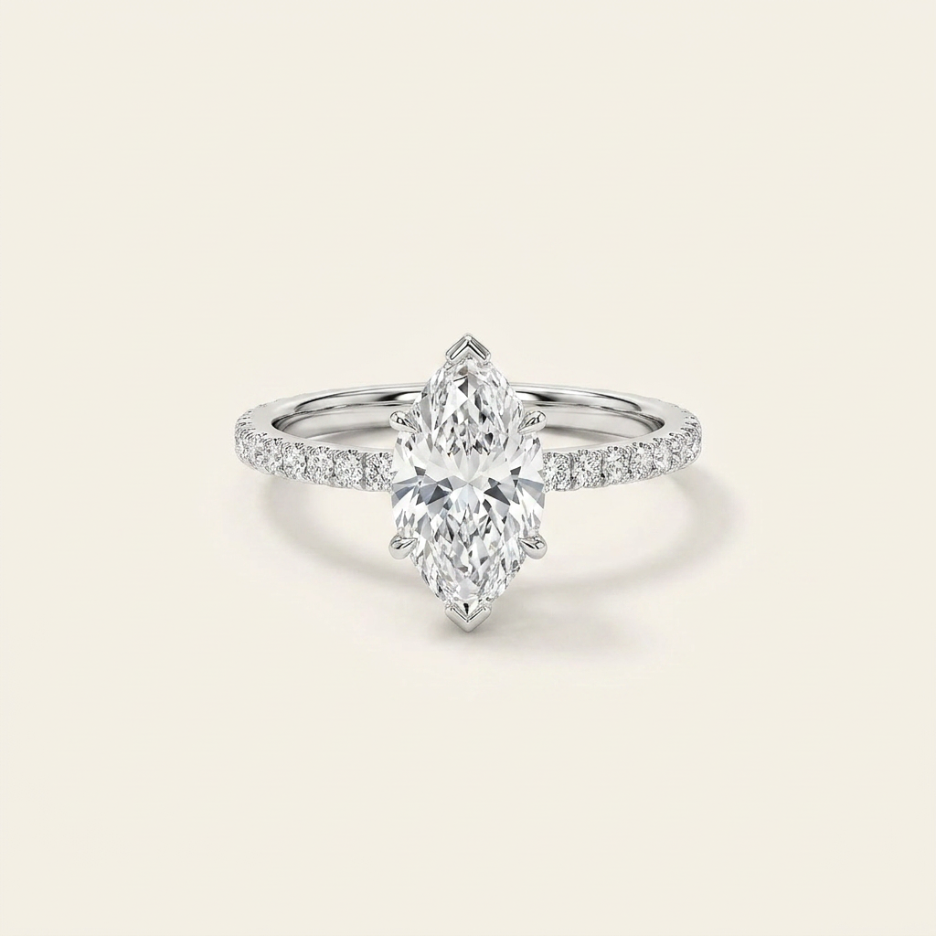 Moissanite 2.00 CT Marquise Cut Diamond Solitaire Ring