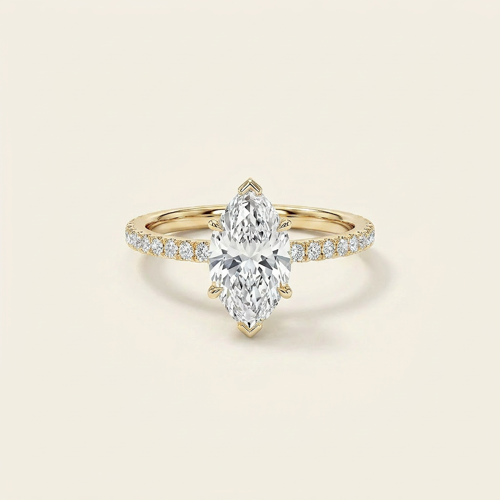 Moissanite 2.00 CT Marquise Cut Diamond Solitaire Ring