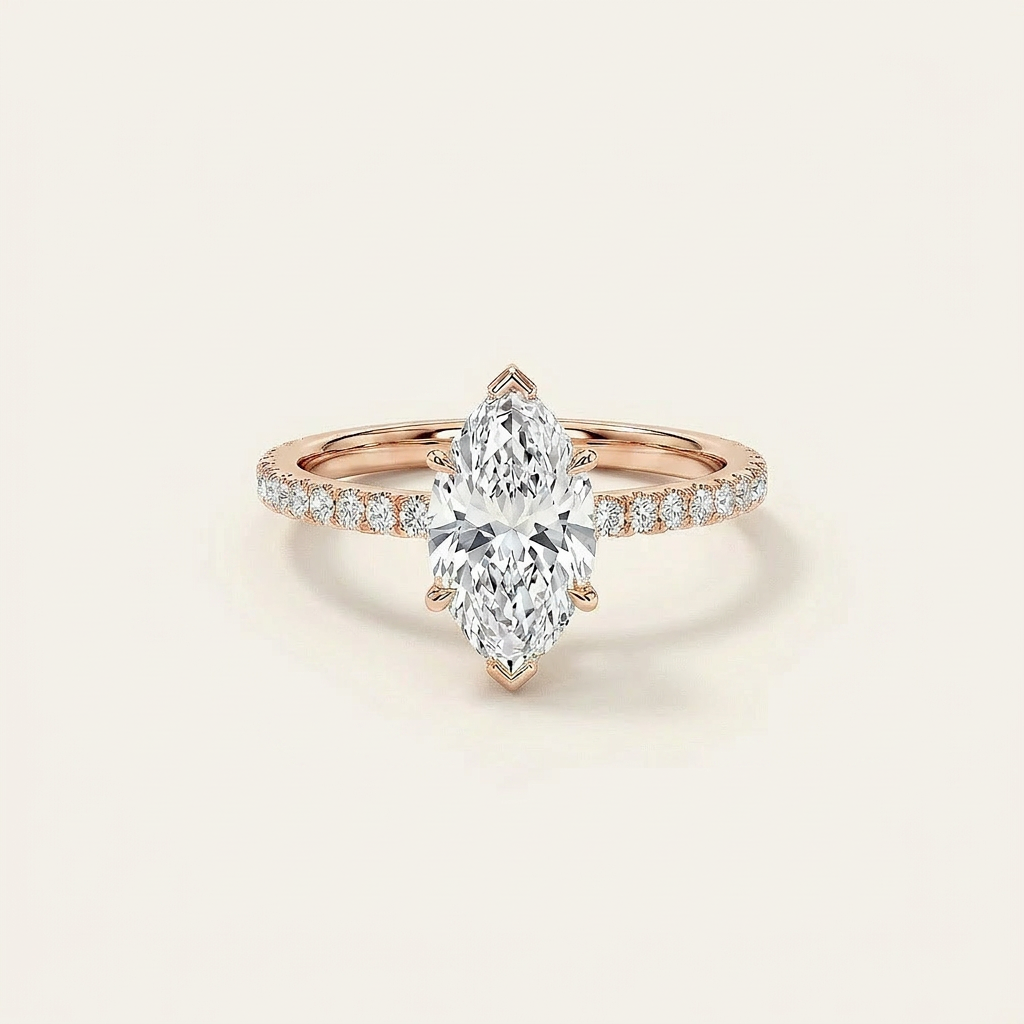 Moissanite 2.00 CT Marquise Cut Diamond Solitaire Ring