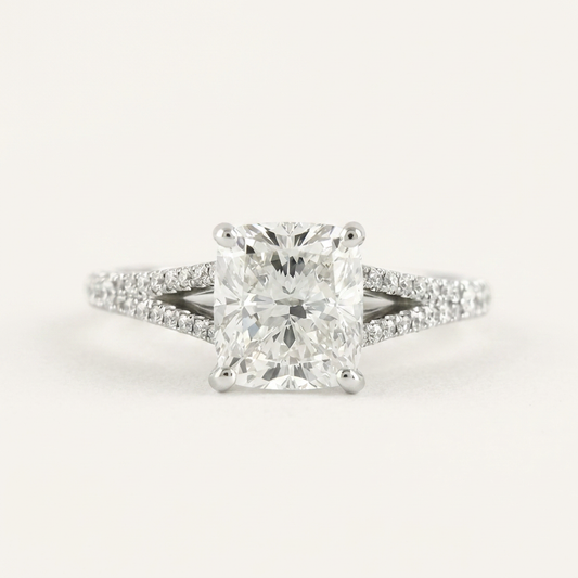 Moissanite 1.80 CT Cushion Cut Diamond Solitaire Ring