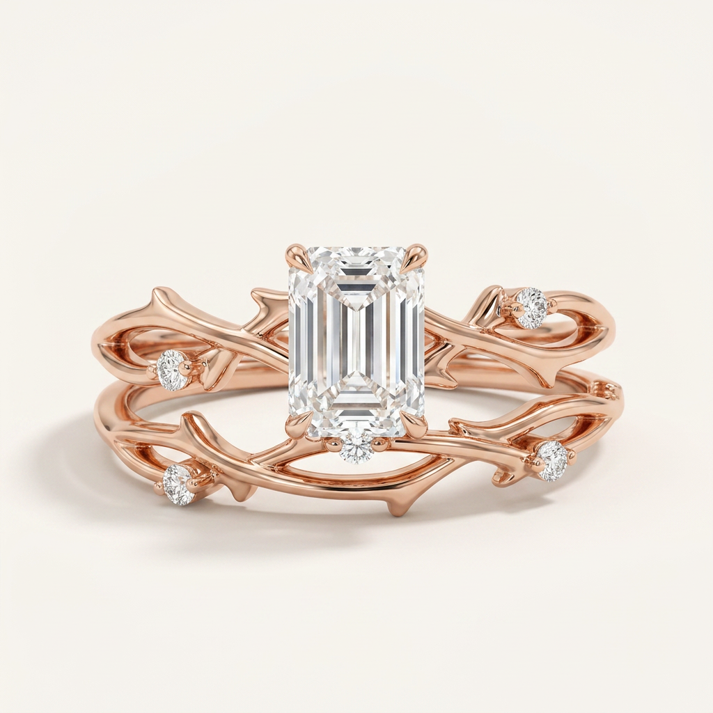 Moissanite 1.65 CT Emerald Cut Diamond Solitaire Ring