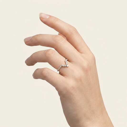 Moissanite 0.33 CT Pear & Round Cut Diamond Ring