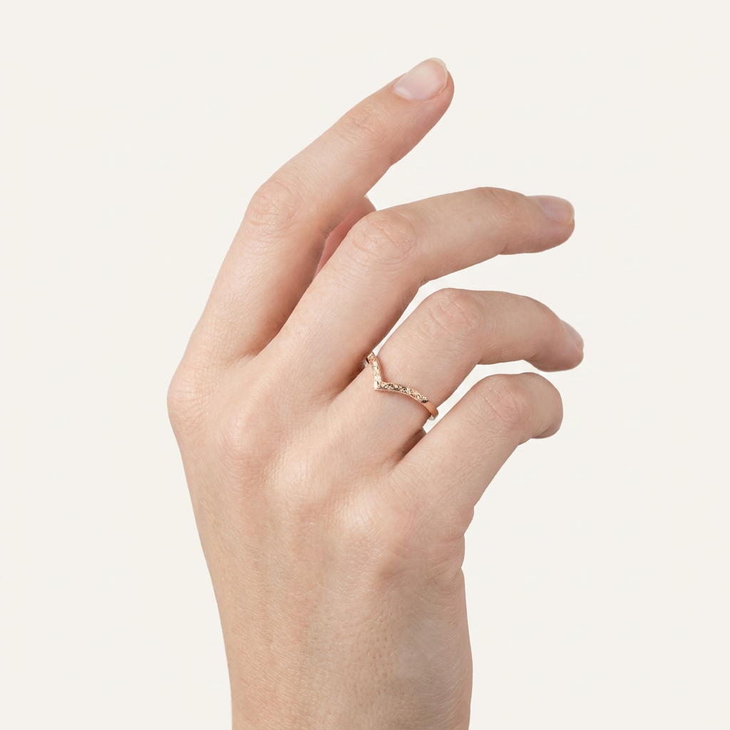 Vintage V-Shape Plain Wedding Band