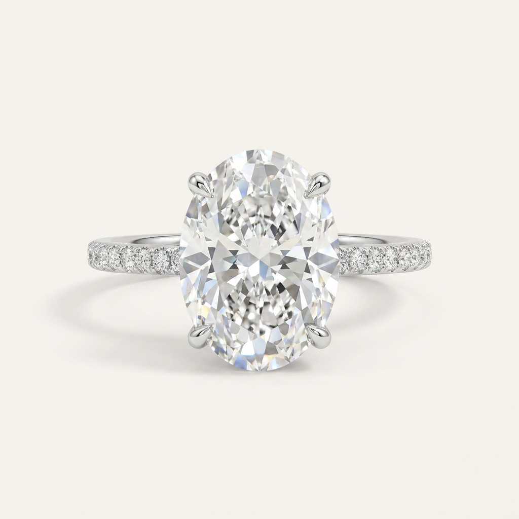 Moissanite 2.50 CT Oval Cut Diamond Solitaire Ring