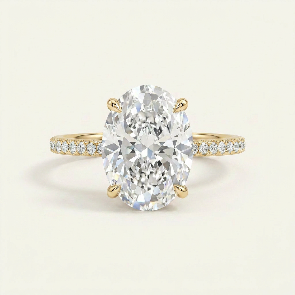Moissanite 2.50 CT Oval Cut Diamond Solitaire Ring