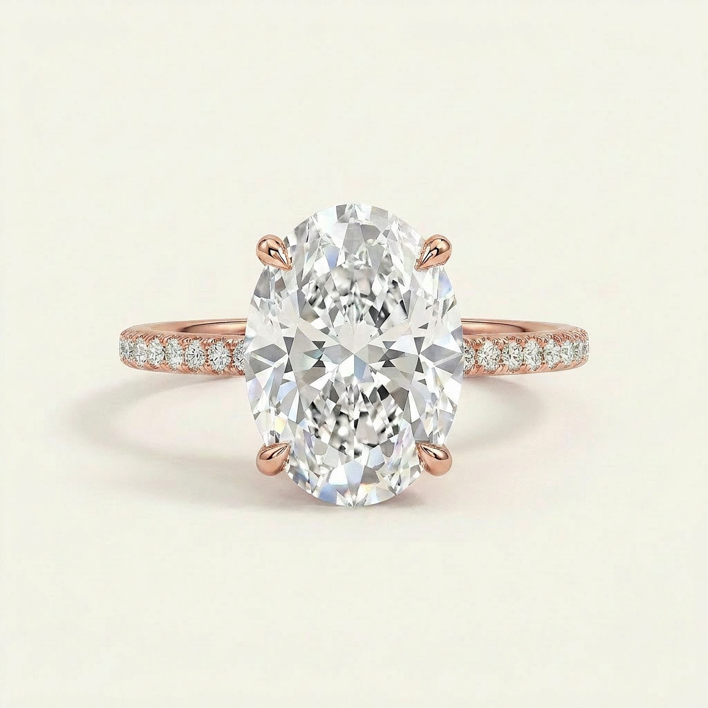 Moissanite 2.50 CT Oval Cut Diamond Solitaire Ring