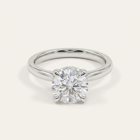 Lab Grown 2.50 CT Round Cut Diamond Hidden Halo Ring