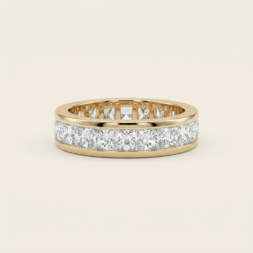 Moissanite 4.16 CT Princess Cut Diamond Ring