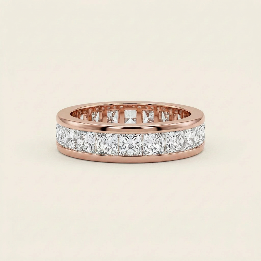 Moissanite 4.16 CT Princess Cut Diamond Ring