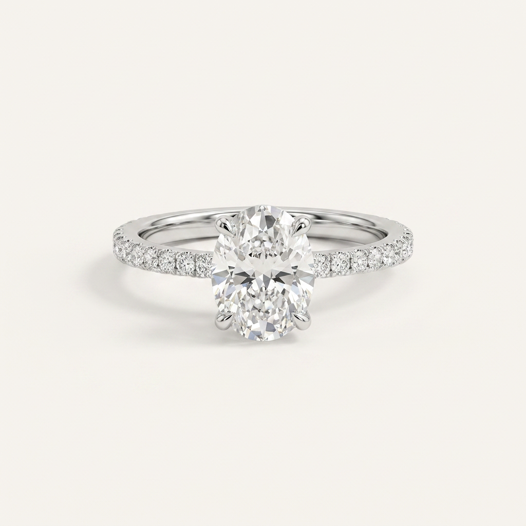 Moissanite 1.80 CT Oval Cut Diamond Solitaire Ring