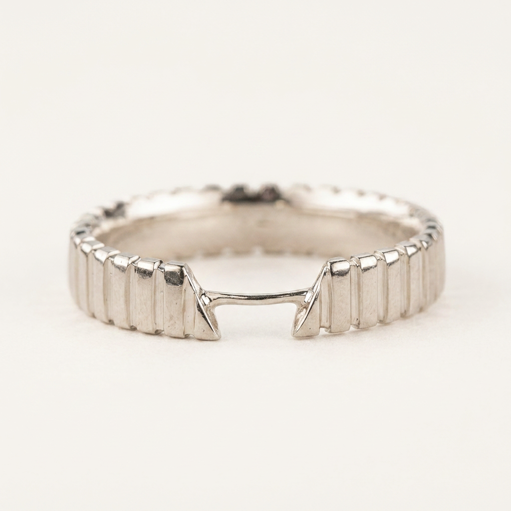 Notched Cuff Plain Wedding Band