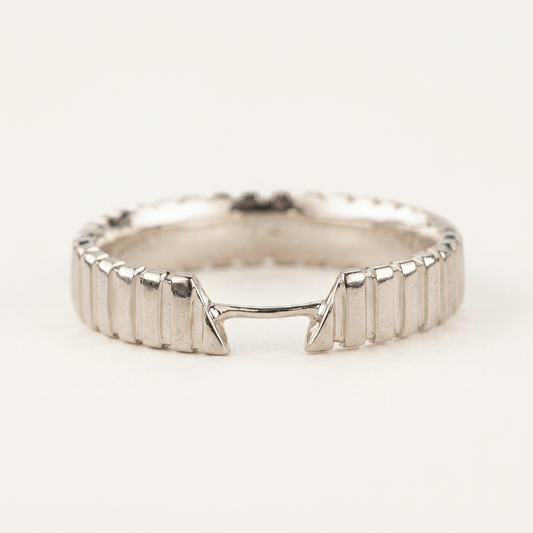 Notched Cuff Plain Wedding Band