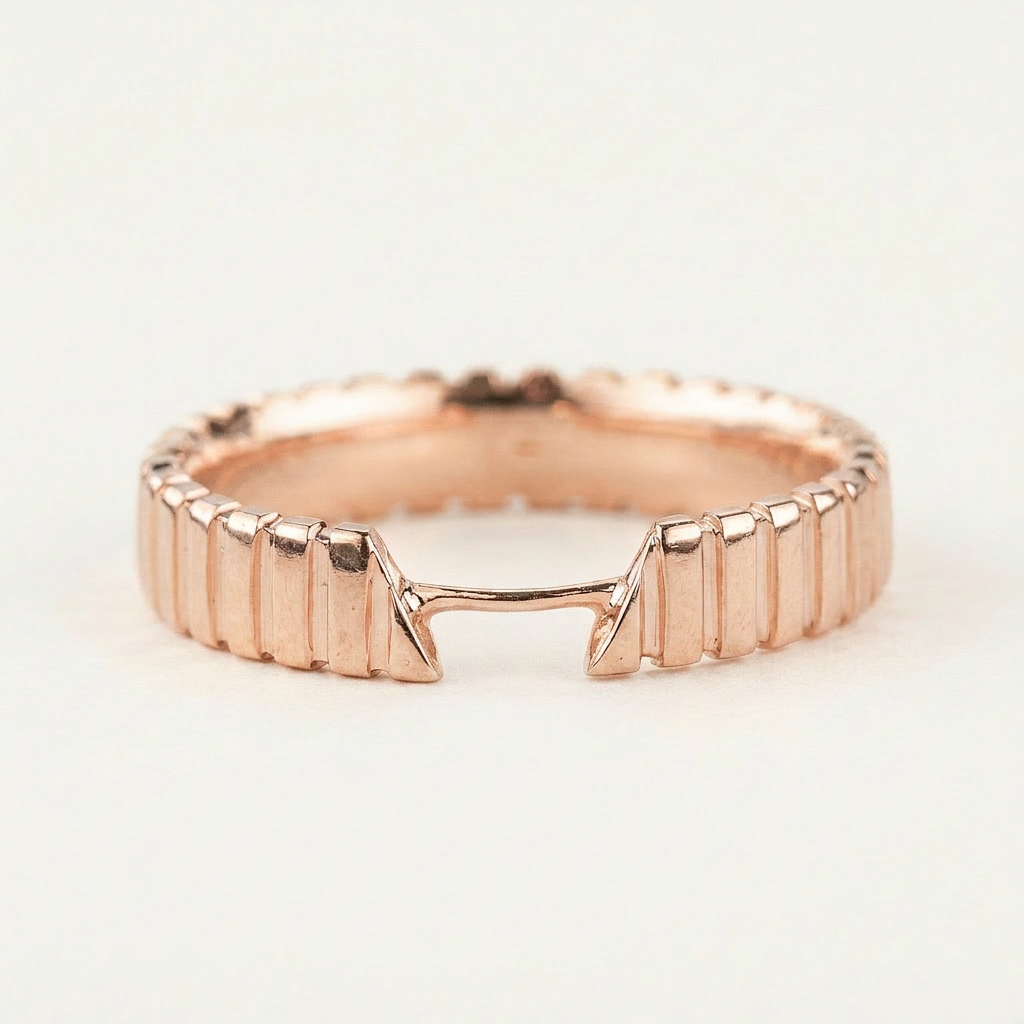 Notched Cuff Plain Wedding Band