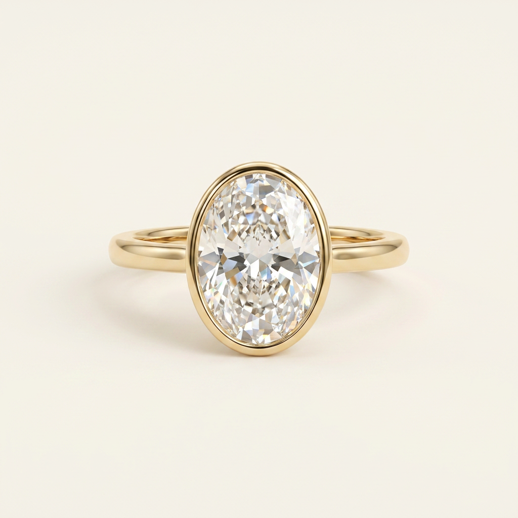 Moissanite 2.40 CT Oval Cut Diamond Solitaire Ring