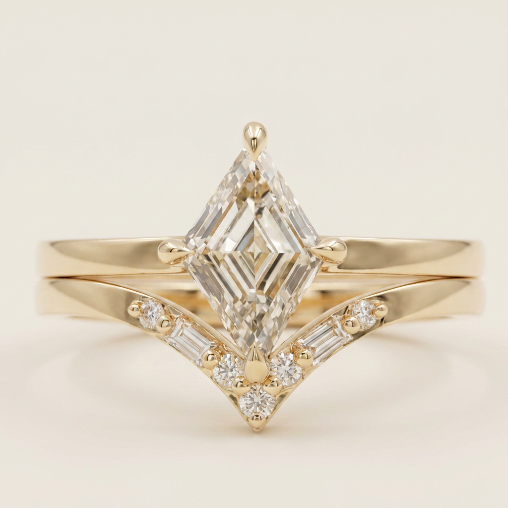 1.40 CT Lozenge Cut Salt and Pepper Diamond Solitaire Ring