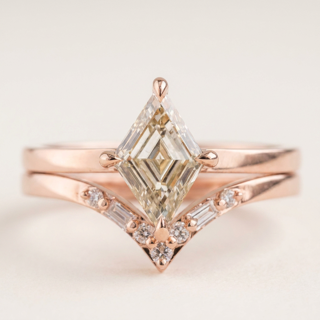 1.40 CT Lozenge Cut Salt and Pepper Diamond Solitaire Ring